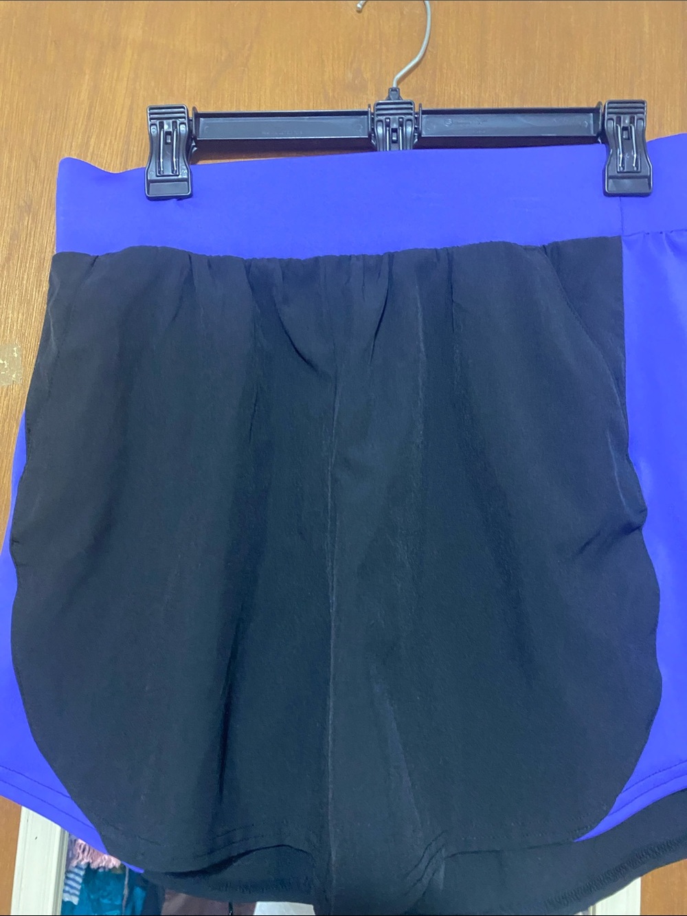 Two-Tone Black and Royal Blue Athletic Skort